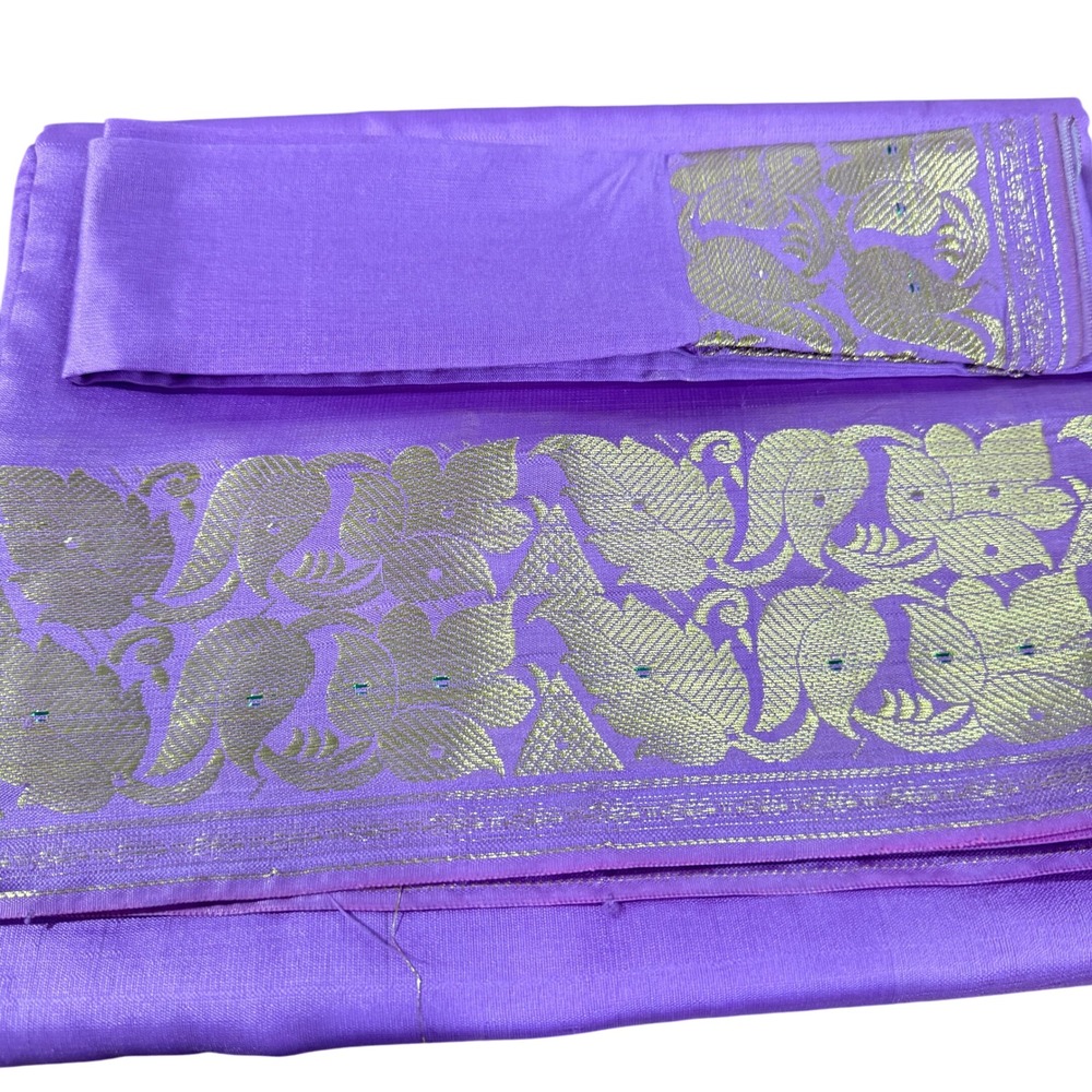 Indian Women's NEW‎ Brocade Artificial/ART Silk Sari SAREES Mauve w/Blouse Piece
